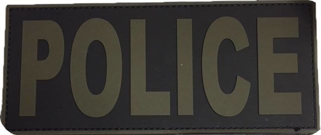 TUFF Products Police PVC Patch Olive/Black 7x3 in P-Police -7x3 ODBK - Tuff Products