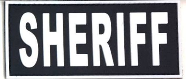TUFF Products Sheriff PVC Patch 4.5x2in Black with White 4.5x2in - Tuff Products