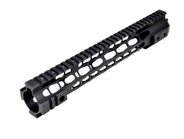 Tuff Zone AR-15 Handguard 12in w/ Short Quads Clamp On KeyMod Free Float - Tuff Zone