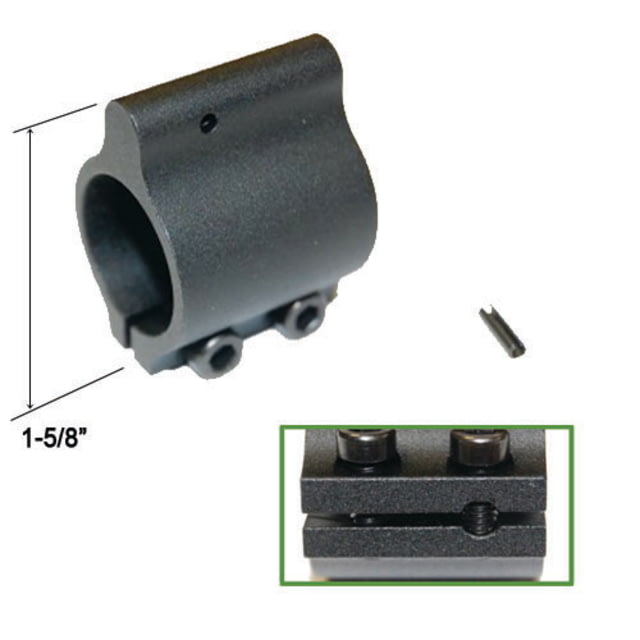 Tuff Zone Clamp On Low Profile Gas Block Black Andonized - Tuff Zone