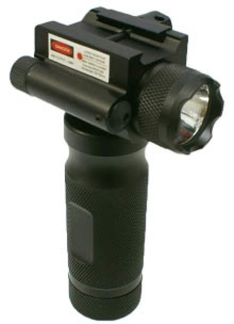 Tuff Zone Metal Foregrip Laser Flashlight Combo CR123 Volt Lithium Red 260 Lumen Black - Tuff Zone