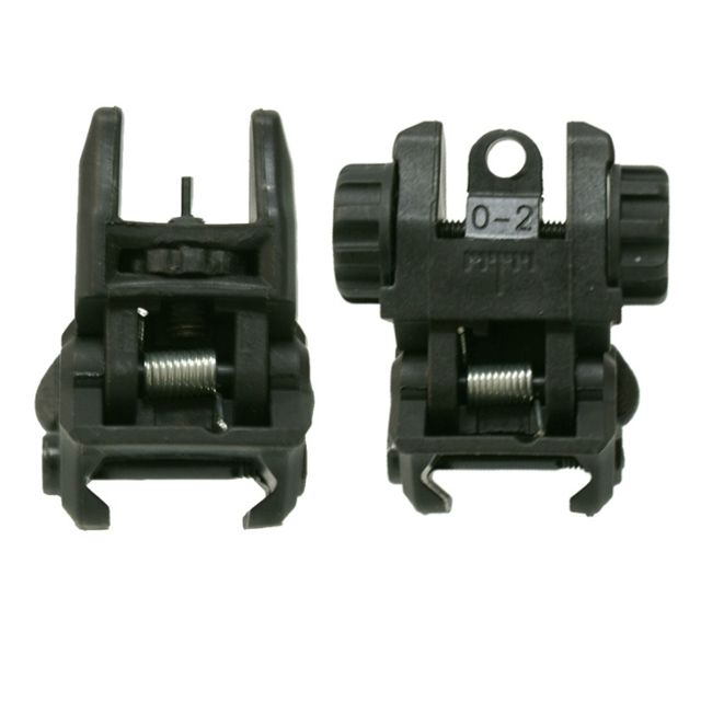 Tuff Zone Polymer Top Mounted Deployable Front and Rear Sight Black - Tuff Zone