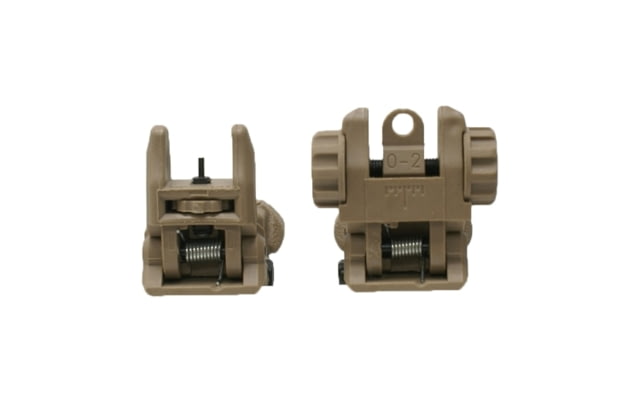 Tuff Zone Polymer Top Mounted Deployable Front and Rear Sight Desert Tan - Tuff Zone