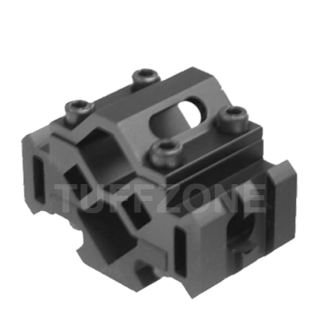 Tuff Zone Tri-Rail Barrel Mount w/ Laser Clamp 2 Slots on Each Rail Fits Up to 23mm - Tuff Zone