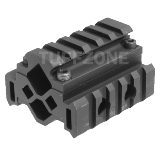 Tuff Zone Tri-Rail Barrel Mount w/ Laser Clamp 5 Slots on Each Rail Fits Up to 23mm - Tuff Zone