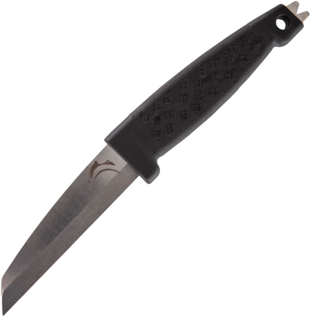 Turq Gear Badger Fixed Blade Knife 8.5in Overall 4in Satin Finish Stainless Modified Tanto Blade Black Rubberized Fiberglass Handle ABS Sheath - Turq Gear