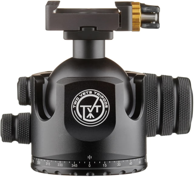 Two Vets Tripods Inc 55mm Dual Tension Ballhead W/ Area 419 Arcalock QD Black 4in