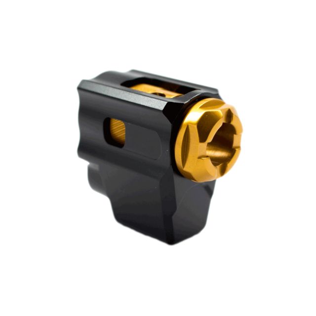 EDEMO Tyrant CNC T-Comp Glock 43/43x/48 Compensator Black/Gold TD-G43COMP-BLK/GLD EDEMO2 Used Condition Like New - Tyrant Cnc