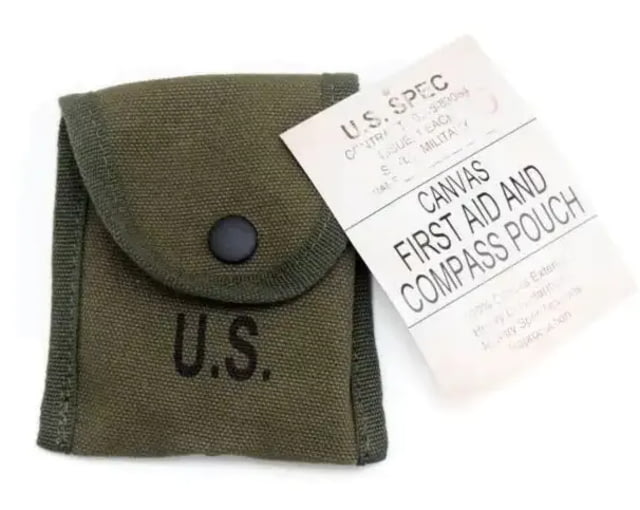 U.S. Spec Canvas First Aid and Compass Pouch OD Green - U.S. Spec