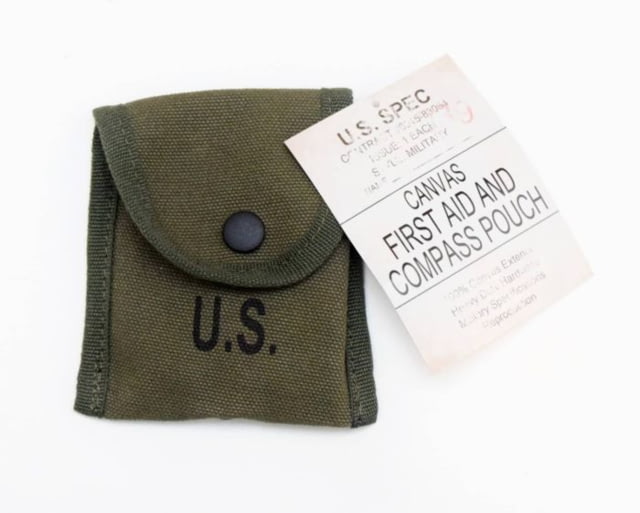 U.S. Spec Canvas First Aid and Compass Pouch OD Green