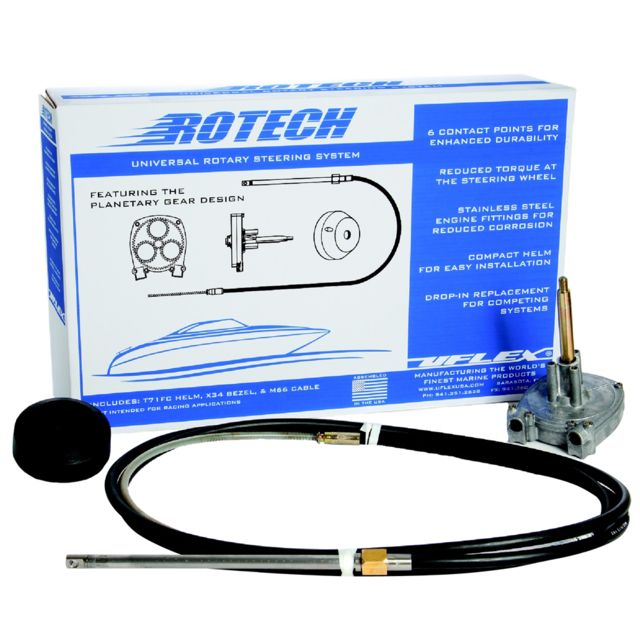 Uflex USA Rotech 13' Rotary Steering Package - Cable Bezel Helm