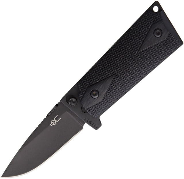 Ultimate Equipment M1911 Compact Hammerhead Folding Knife 4.25in Closed 3in Black Titanium Coated 440C SS Drop Point Black Checkered G10 Handle - Ultimate Equipment