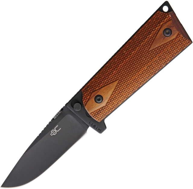 Ultimate Equipment M1911 Hammerhead Lock Folding Knife 4.75in Closed 3.5in Black Titanium Coated 440C SS Drop Point Checkered Walnut Handle - Ultimate Equipment