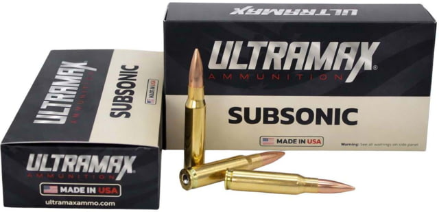 Ultramax .308 Winchester 175 Grain Subsonic Rifle Ammo 20 Rounds ramax .308 Winchester 175 Grain Subsonic Rifle 20 Rounds Ammo