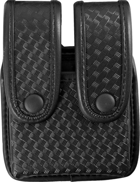 Uncle Mike's Fitted Pistol Magazine Cases Mirage BW Black Double w/Flaps for Double Row Mags - Uncle Mike's