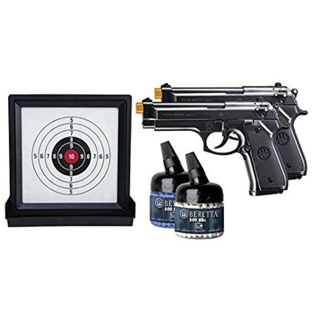 Umarex Game Ready Target Kit w/2 Beretta 92s Airsoft Pistols Black