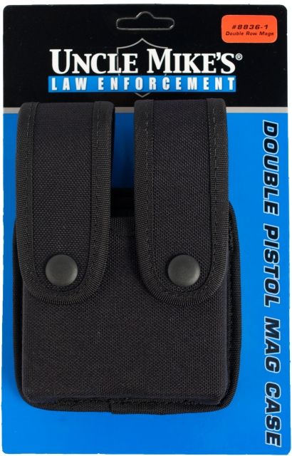 Uncle Mike's Fitted Pistol Magazine Cases Double w/Flaps for Double Row Mags - Uncle Mike's