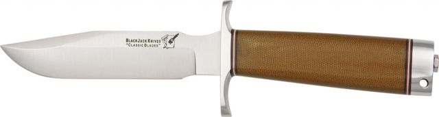 Blackjack Model 5 Natural Fixed Blade Knife 5.625in A-2 Tool Steel Natural Micarta Handle - Blackjack
