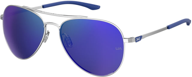 Under Armour Instinct Sunglasses with Shiny Palladium/Grey Frame and Blue Mirror Lens Medium  010-Z0 - Under Armour