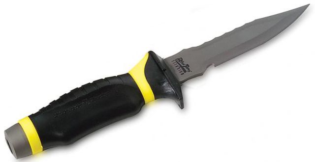 Underwater Kinetics Blue Tang Titanium Drop Point Blade Dive Knife Yellow - Underwater Kinetics