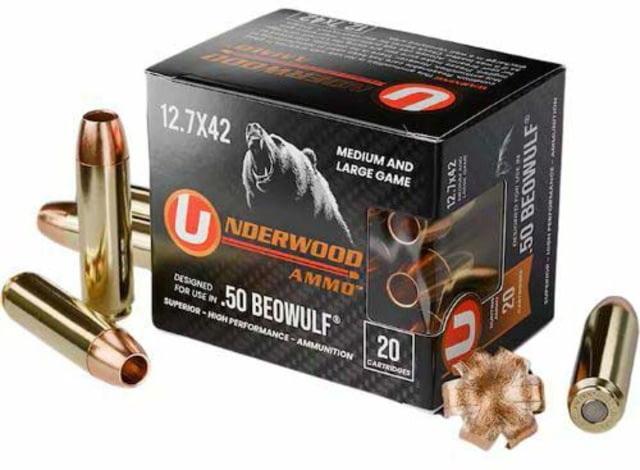 erwood .50 Beowulf 275 Grain Jacketed Hollow Point Pistol 20 Rounds A Ammo