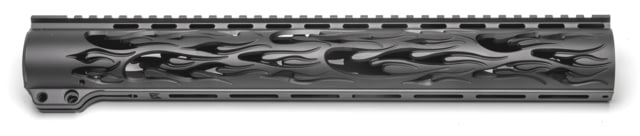 Unique-ARs Slim Flames AR-15 Handguard Cerakote Armor Black/Anodize Black 12in - Unique-Ars