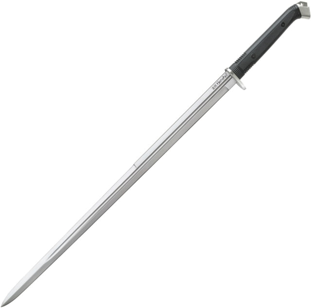 United Cutlery Honshu Double Edge Sword 41in Overall 30.5in Satin 1065 Carbon Steel Blade Black Tpr Handle Steel Guard Black Wood Scabbard Black