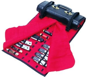 United Cutlery Knife Roll 50-60 Folding Knives Black With Handle - United Cutlery