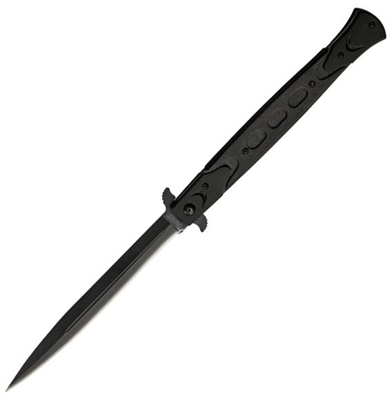 United Cutlery Rampage Assisted Open Stiletto Black Handle & Blade Plain - United Cutlery