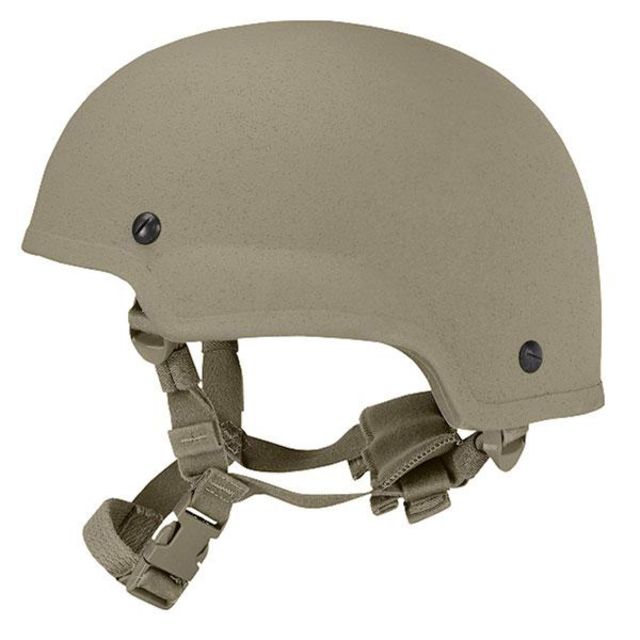United Shield ACH Ballistic Helmet Level IIIA Military Style Mid Cut w/ 4pt Harness System Tan XL ACH-MICH MIL- MID CUT-TN-XL - United Shield