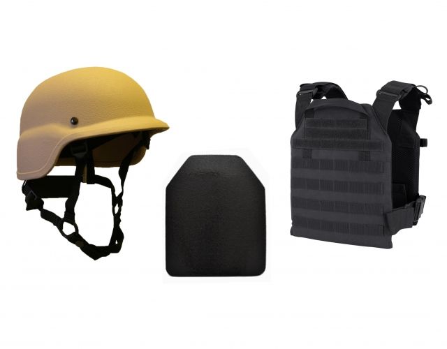 United Shield Active Shooter Level IV PST 650 Helmet 2 10inX12in Zeta6h Plates Tan Small ASLIV-S-T - United Shield