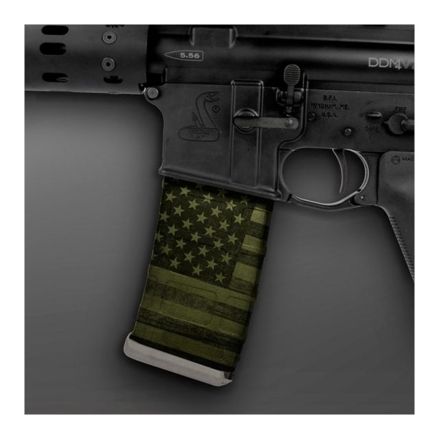 US Night Vision Mag Wraps Rapid Wraps AR Mag Flag Pattern Patriot US Flag OD Green - Us Night Vision