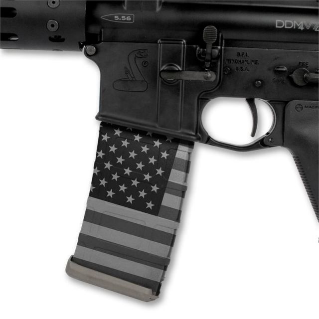 US Night Vision Mag Wraps Rapid Wraps AR Mag Flag Pattern US Flag Gray Clean - Us Night Vision