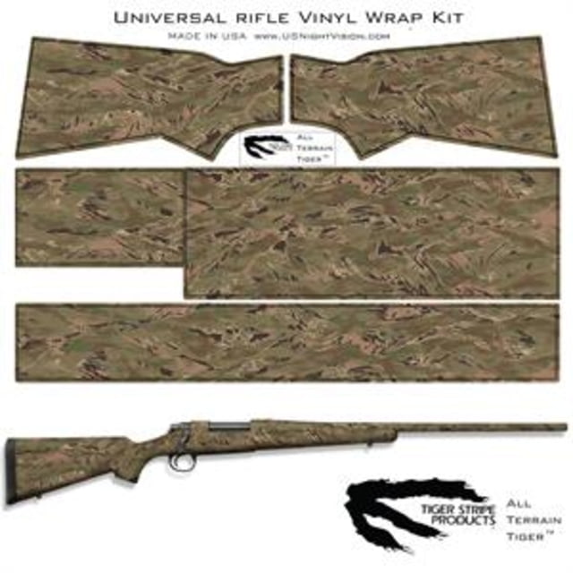 US Night Vision Tiger Stripe Camo Pre-Cut Universal Rifle Skin Vinyl Wrap 20x30in All Terrain Tiger - Us Night Vision