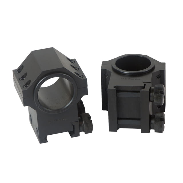 Kensight USTS McBros Double Width Steel Scope Rings Ribbed Black - Kensight