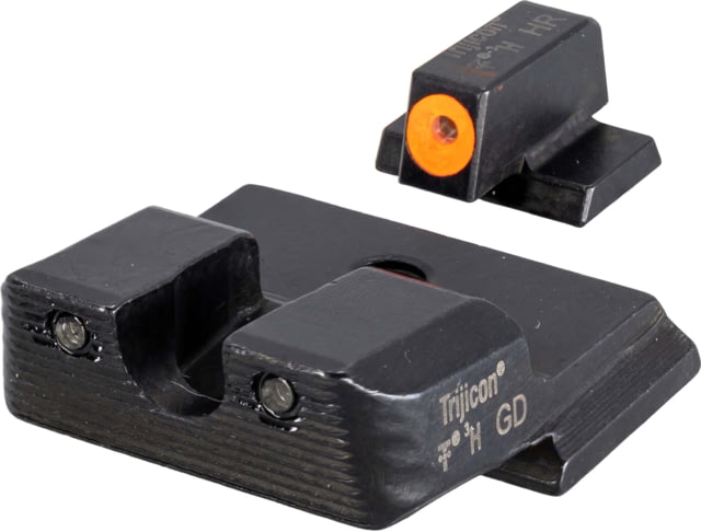 USED EDEMO Trijicon Heavy Duty Night Sight Set S&W M&P Shield/Shield Plus/Shield 2.0 Green/Orange  EDEMO1 EDEMO1 Condition Fair Scratches - Trijicon