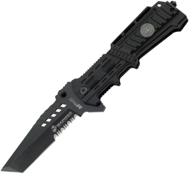 USMC Liberty II Tactical A/O Fold Knife Black PS Blade Black handle U - Usmc