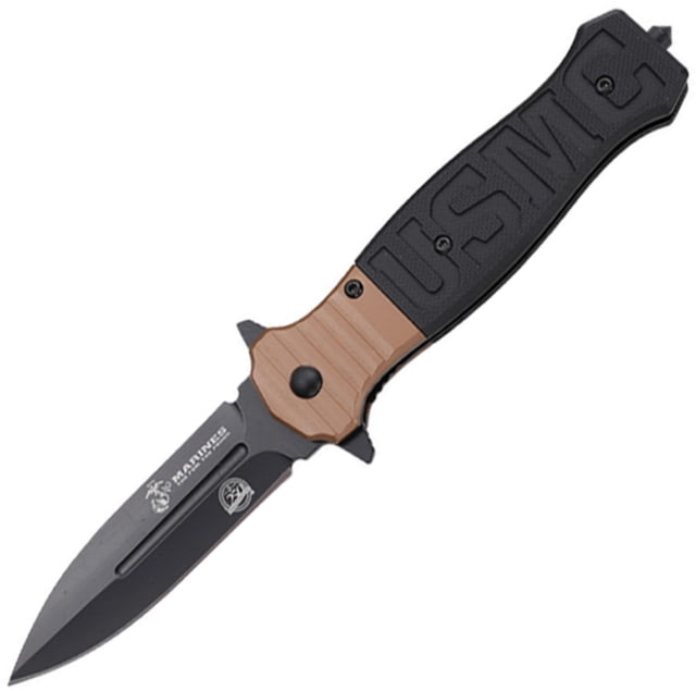 USMC Linerlock Blk/Tan G10 U - Usmc