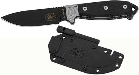 Utica UTK Series 4.5in Spear Fixed Knife with Sheath 9.6in Black/Gray - Utica