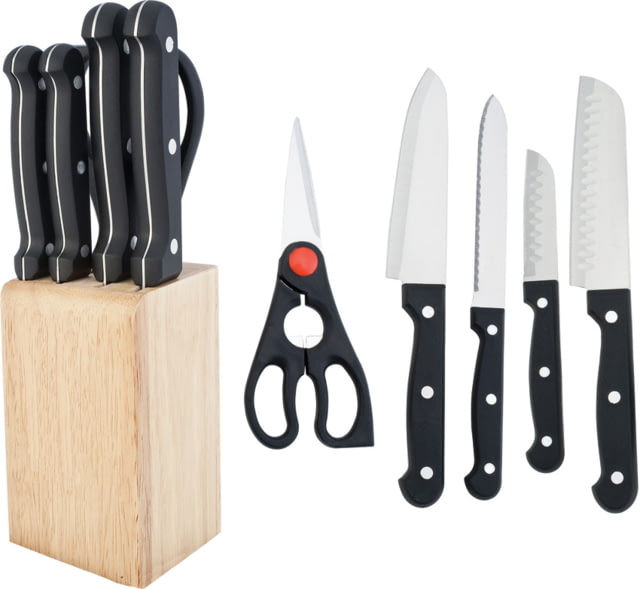 Utica Kitchen Set 6pc Knife Black polymer handle - Utica