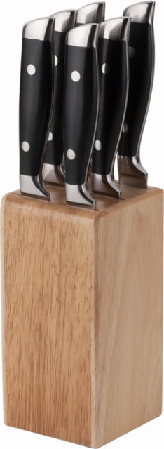 Utica Steak Knife Set 4.5" high carbon stainless blade Black synthetic handle - Utica