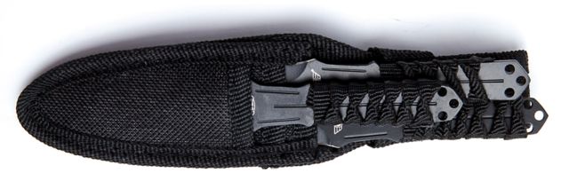 UZI Stainless Steel Throwing Knife Set of 3 Black and Silver