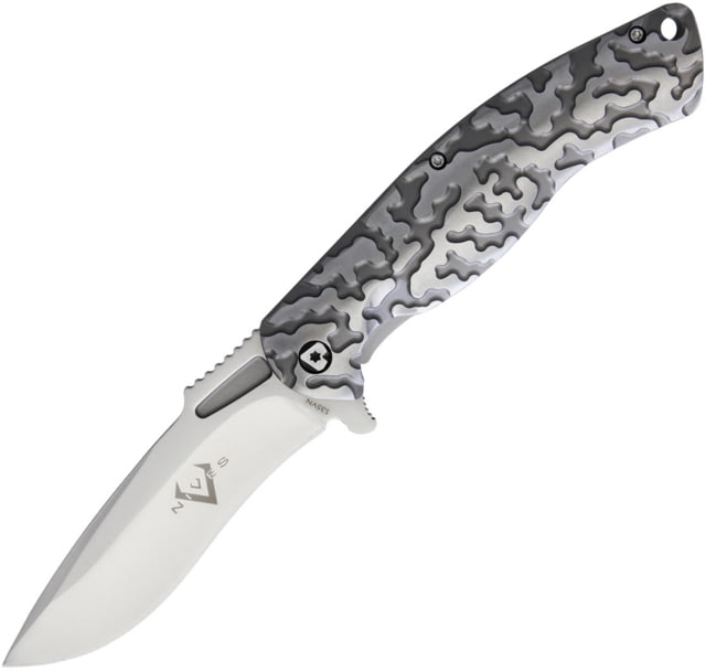 V NIVES Atmosphere Framelock Knife Atmosphere Framelock 4.63in Closed 3.5in Satin S35Vn SS Drop Point Sculpted Titanium Handle Pocket Clip Storage - V Nives