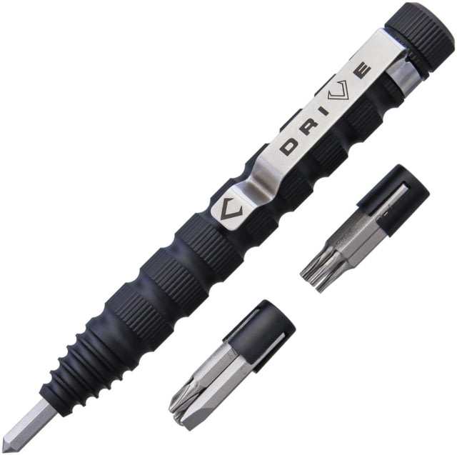V NIVES Multi Tool Pen 4.75in Overall Black Aluminum Handles Pocket Clip Contains 7x 1/8in Driver Bits - V Nives