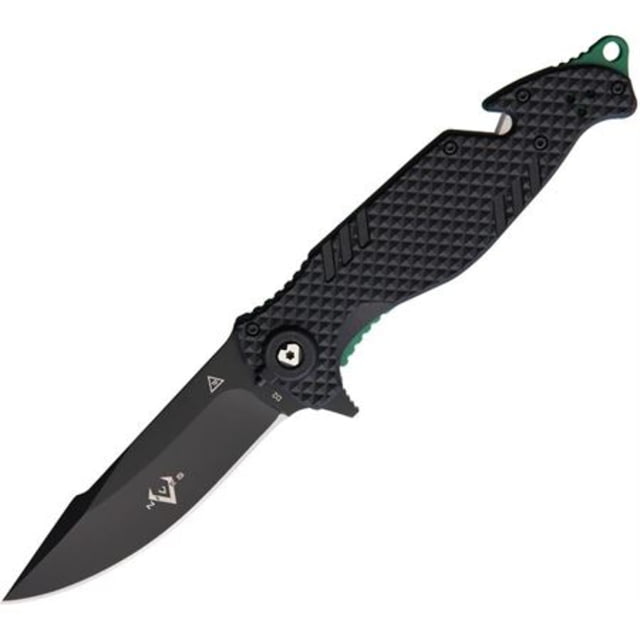 V NIVES TGL Trailblazer Linerlock Blk Folding Knife 3.75" black finish D2 tool steel blade Black FRN handle - V Nives