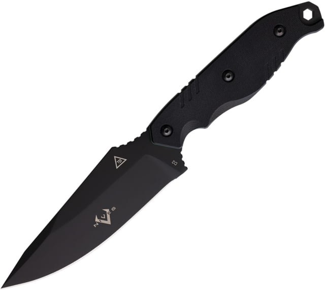 V NIVES Trailblazer Black Fixed Blade Knife 10.13in Overall 5in Black PVD Coated D2 Tool Steel Clip Point Blade Black G10 Handle Black Injection - V Nives