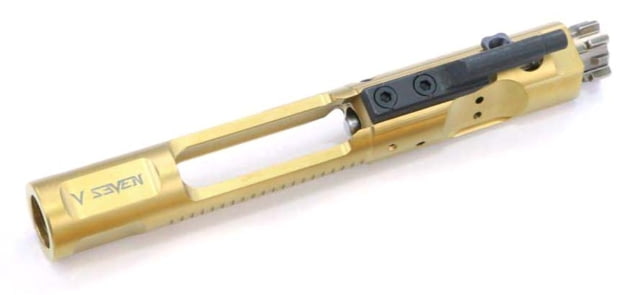 USED V Seven Tin Gold 5.56 AR-15/M16 Bolt Carrier Complete Nickel Boron 16 in BCG-TiN556 EDEMO1 Condition Parts Only/Salvage Defective - V Seven