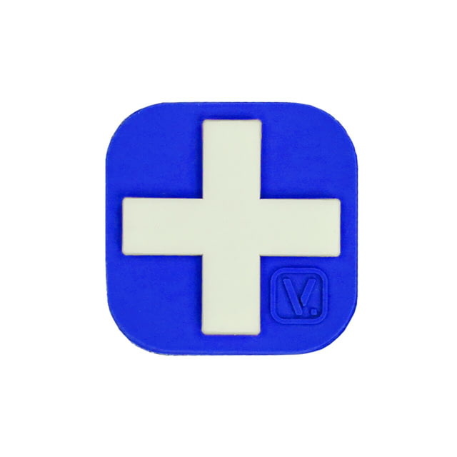 Vanquest Gear 1.5 in x1.5 in Medical Cross Glow In The Dark Patch Blue - Vanquest Gear
