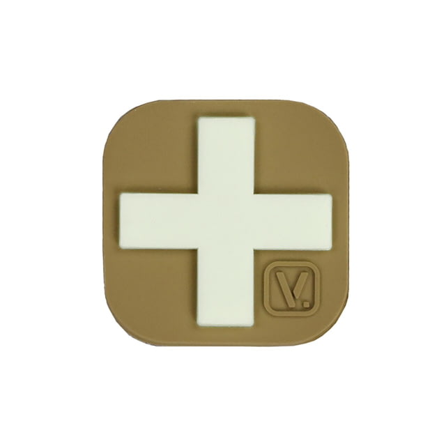 Vanquest Gear 1.5 in x1.5 in Medical Cross Glow In The Dark Patch Coyote Tan - Vanquest Gear