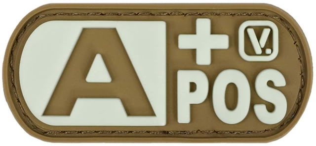 Vanquest Gear Blood Type A Positive - Glow In The Dark Patch Coyote Tan - Vanquest Gear